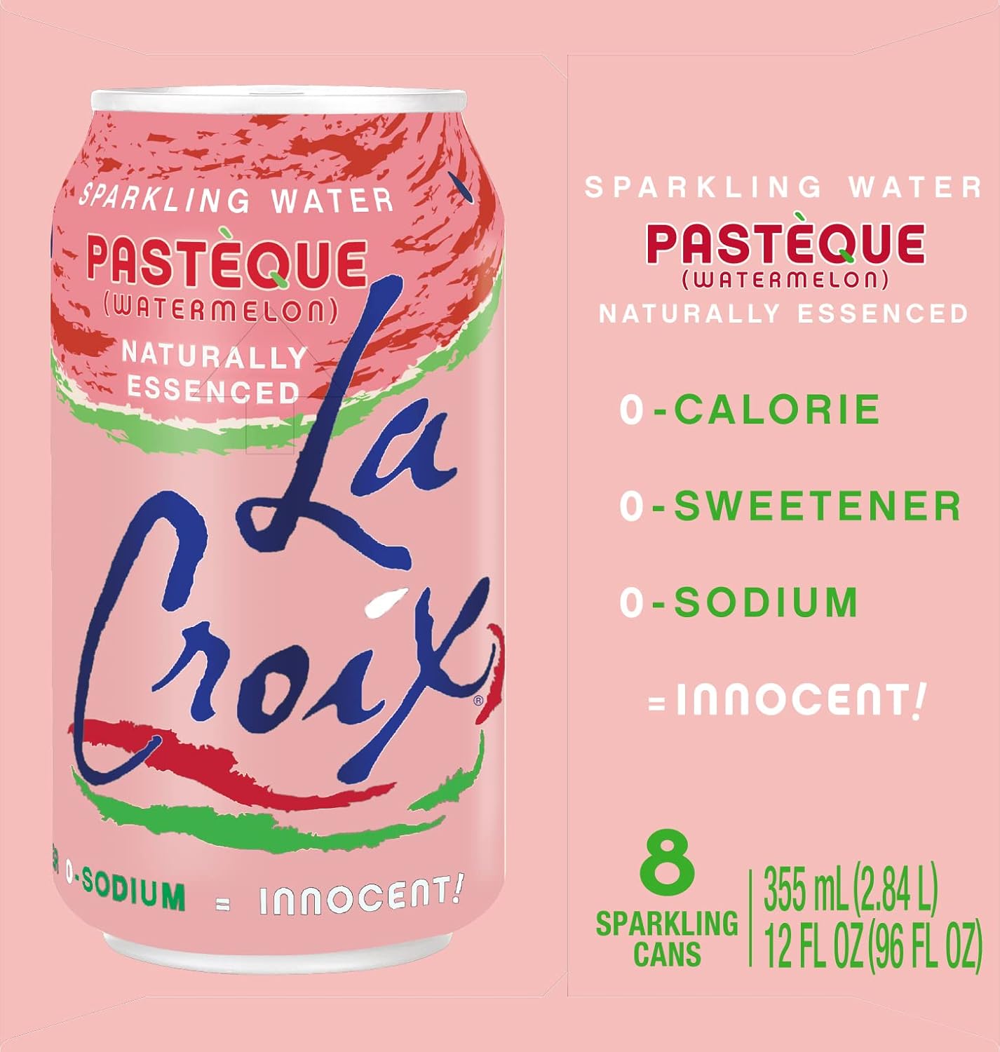 LaCroix Watermelon Sparkling Water, 8 Count