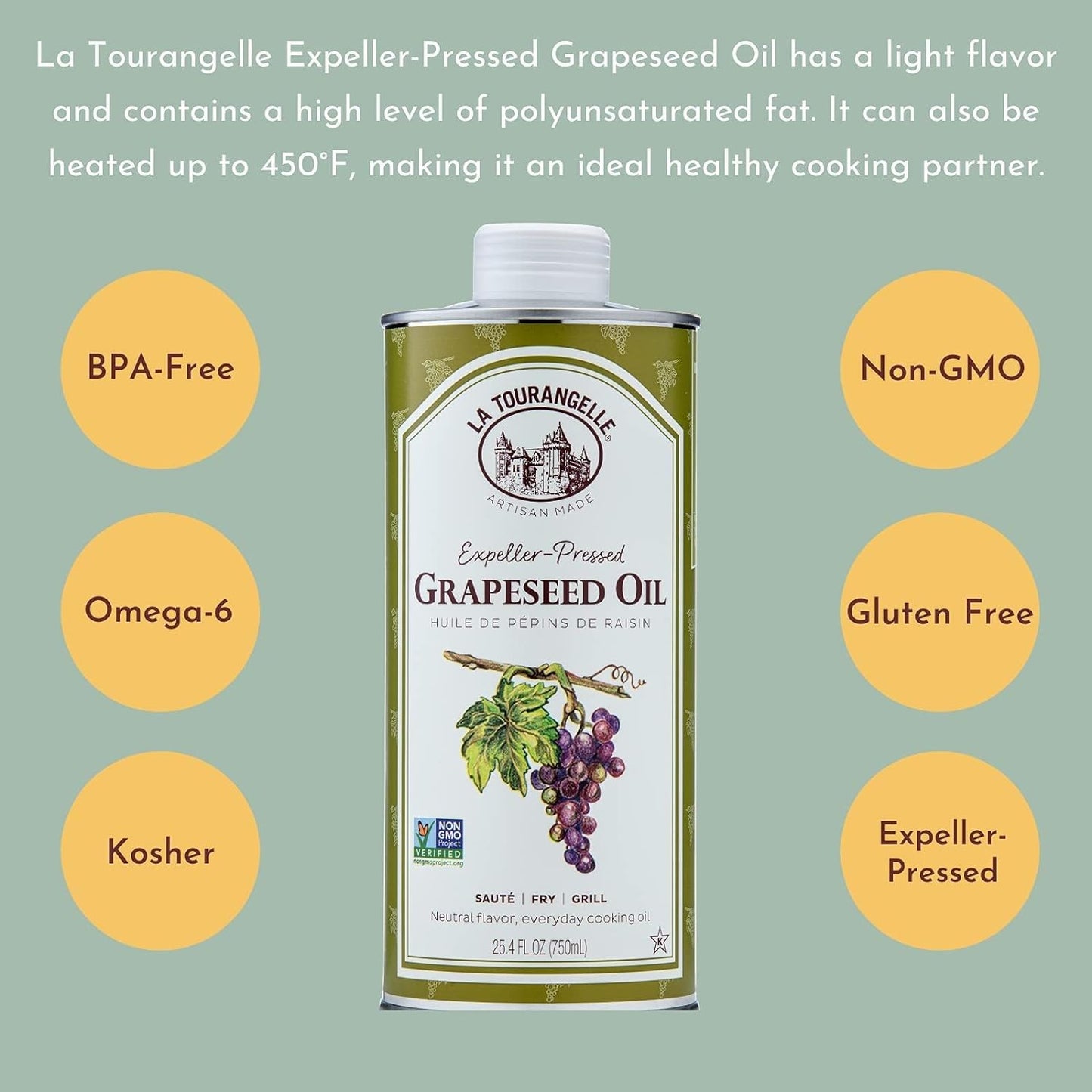 La Tourangelle, Expeller-Pressed Grapeseed Oil, 16.9 oz