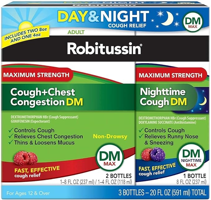 Robitussin Dm Max Cough And Chest Congestion Day And Night, 20 Oz