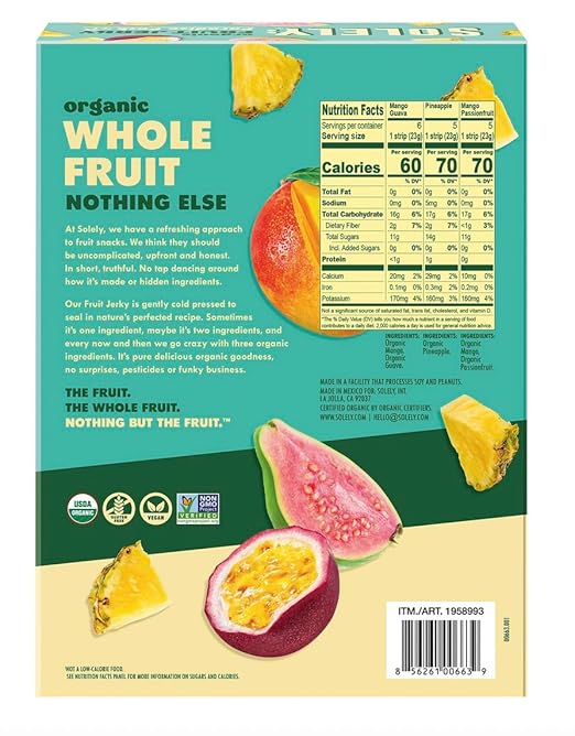 Solely Organic Fruit Jerky Paradise Pack 16 x.8 oz count