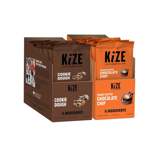 KiZE Variety Peanut Butter Chocolate Chip & Cookie Dough, 18.2 oz