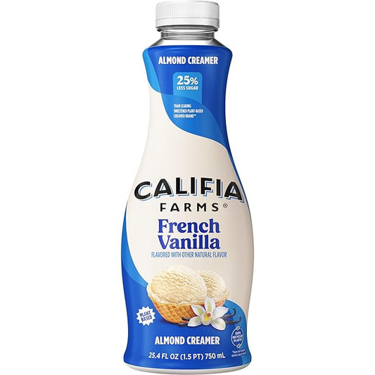 Califia Farms French Vanilla Almond Milk Coffee Creamer, 25.4 oz