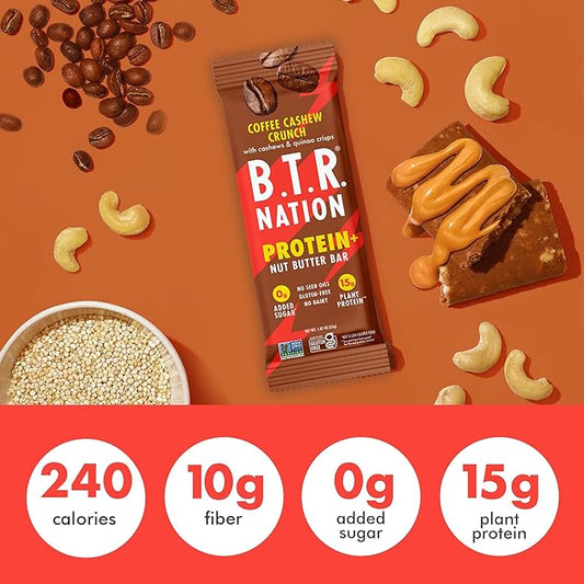 B.T.R. Nation Coffee Cashew Crunch Bar 1.87 oz