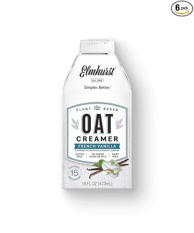 Elmhurst French Vanilla Oat Creamer, Plant-Based, Vegan, 16 oz