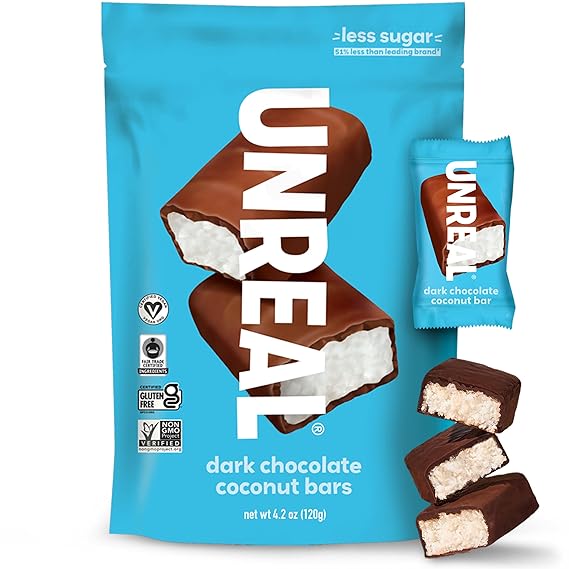 UNREAL Dark Chocolate Coconut Bars, 4.2 oz