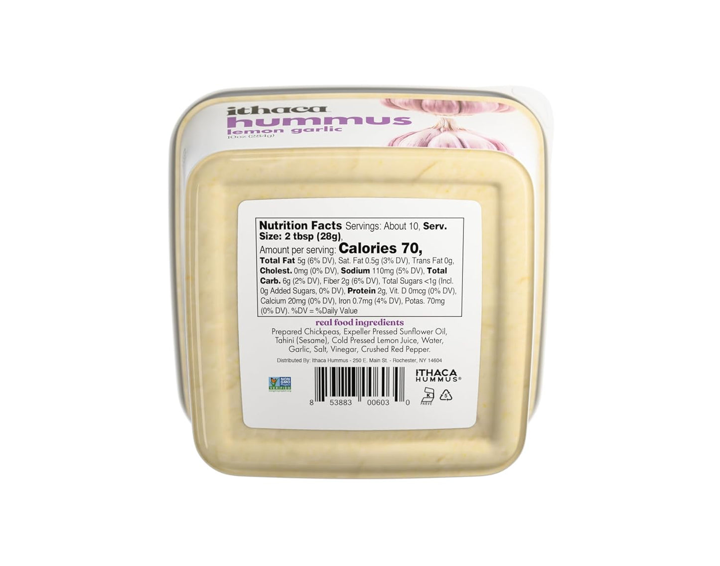 Ithaca Cold Crafted Lemon Garlic Hummus, 10 oz