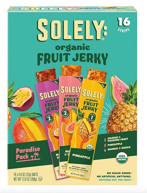 Solely Organic Fruit Jerky Paradise Pack 16 x.8 oz count