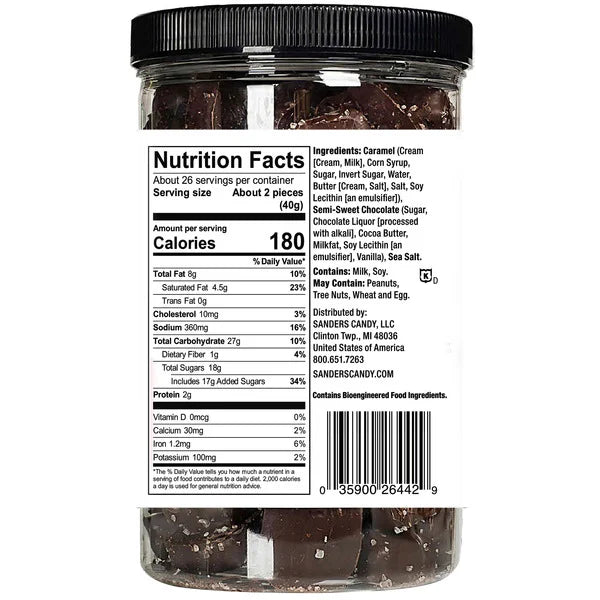 Sanders Dark Chocolate Sea Salt Caramels, 36 oz