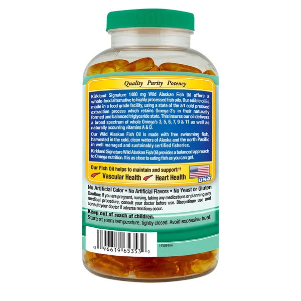 Kirkland Wild Alaskan Fish Oil 1400 mg, 230 Count