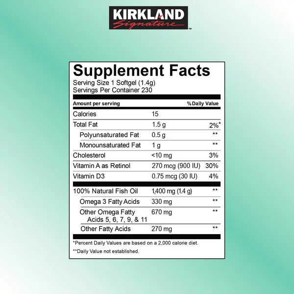 Kirkland Wild Alaskan Fish Oil 1400 mg, 230 Count