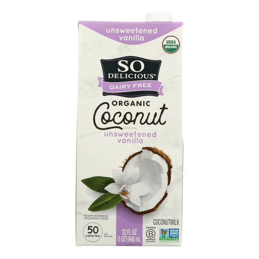 So Delicious Dairy Free Organic Unsweetened Vanilla Coconut Milk, 32 oz