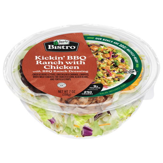 Ready Pac Bistro Kickin BBQ Style Chicken with BBQ Ranch Dressing Chopped Salad Kit, 7 oz