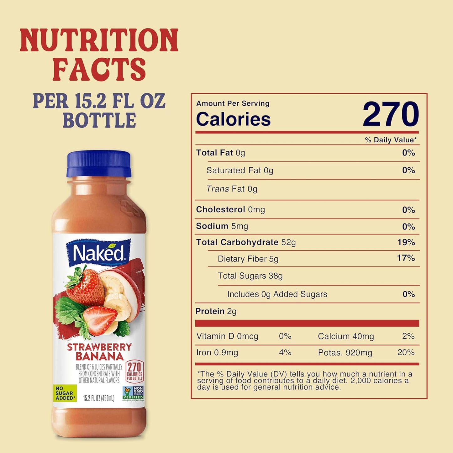 Naked Strawberry Banana Juice, 15.2 oz