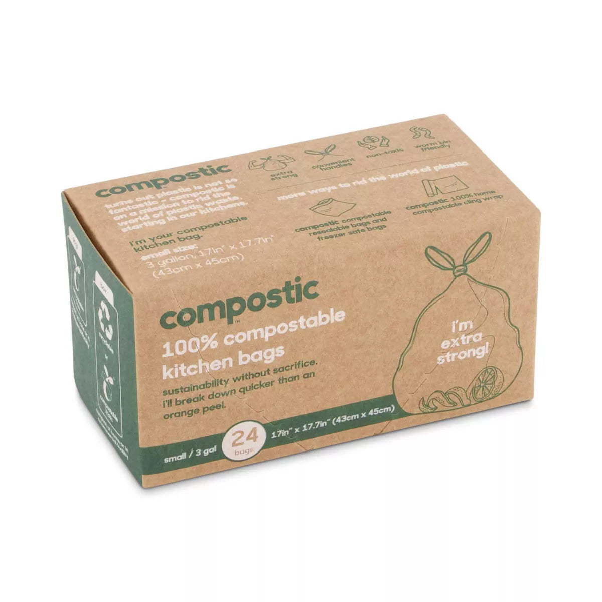 Compostic Compostable Kitchen Bags, 24 Count