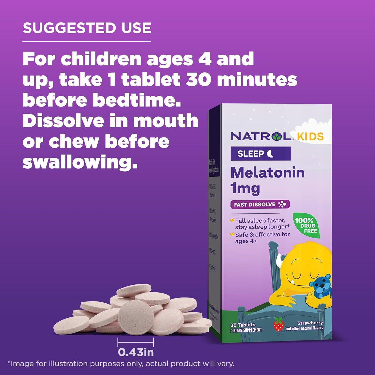 Natrol Kids Melatonin 1 mg, 30 Count