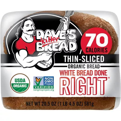 Dave's Killer Bread Organic Thin Sliced White Sandwich Bread, 20.5 oz