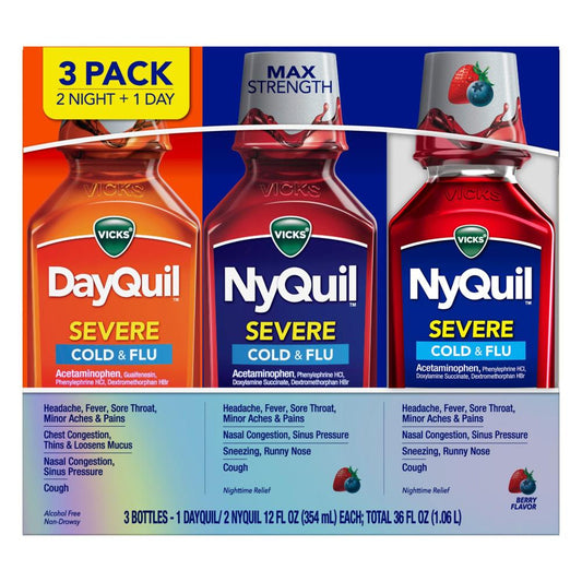 Vicks DayQuil and NyQuil Severe Cold Value Pack, 3 Count