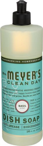 Mrs. Meyer's Clean Day Basil Scent Liquid Dish Soap, 16 oz