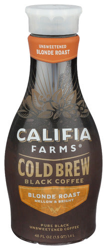 Califia Farms Cold Brew Blonde Roast Black Coffee, 48 oz