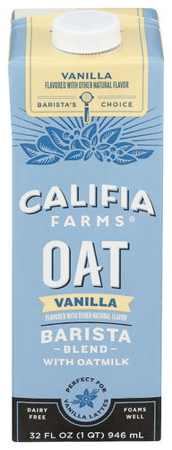 Califia Farms Vanilla Oat Barista Blend Oat Milk, 32 oz