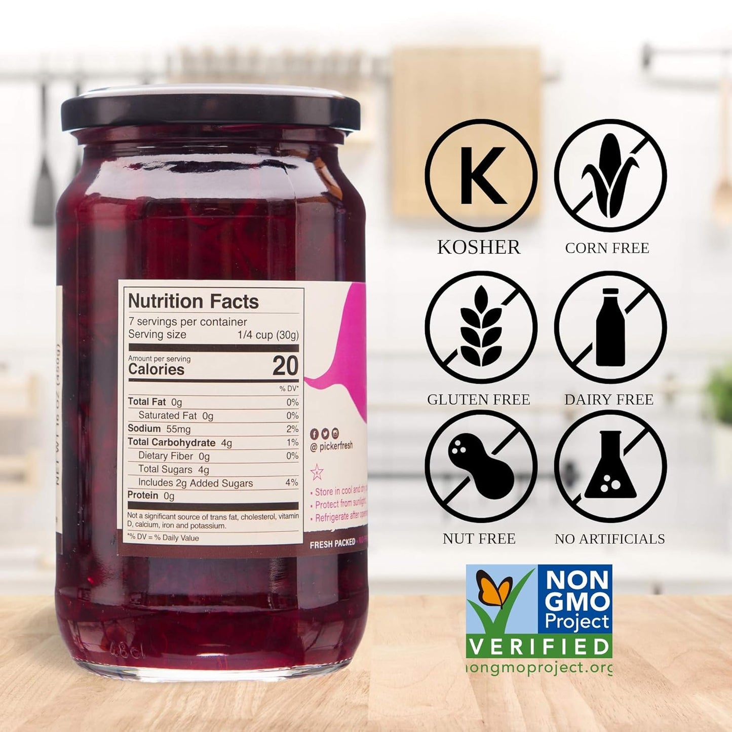 Pickerfresh Pickled Beets, 16 oz