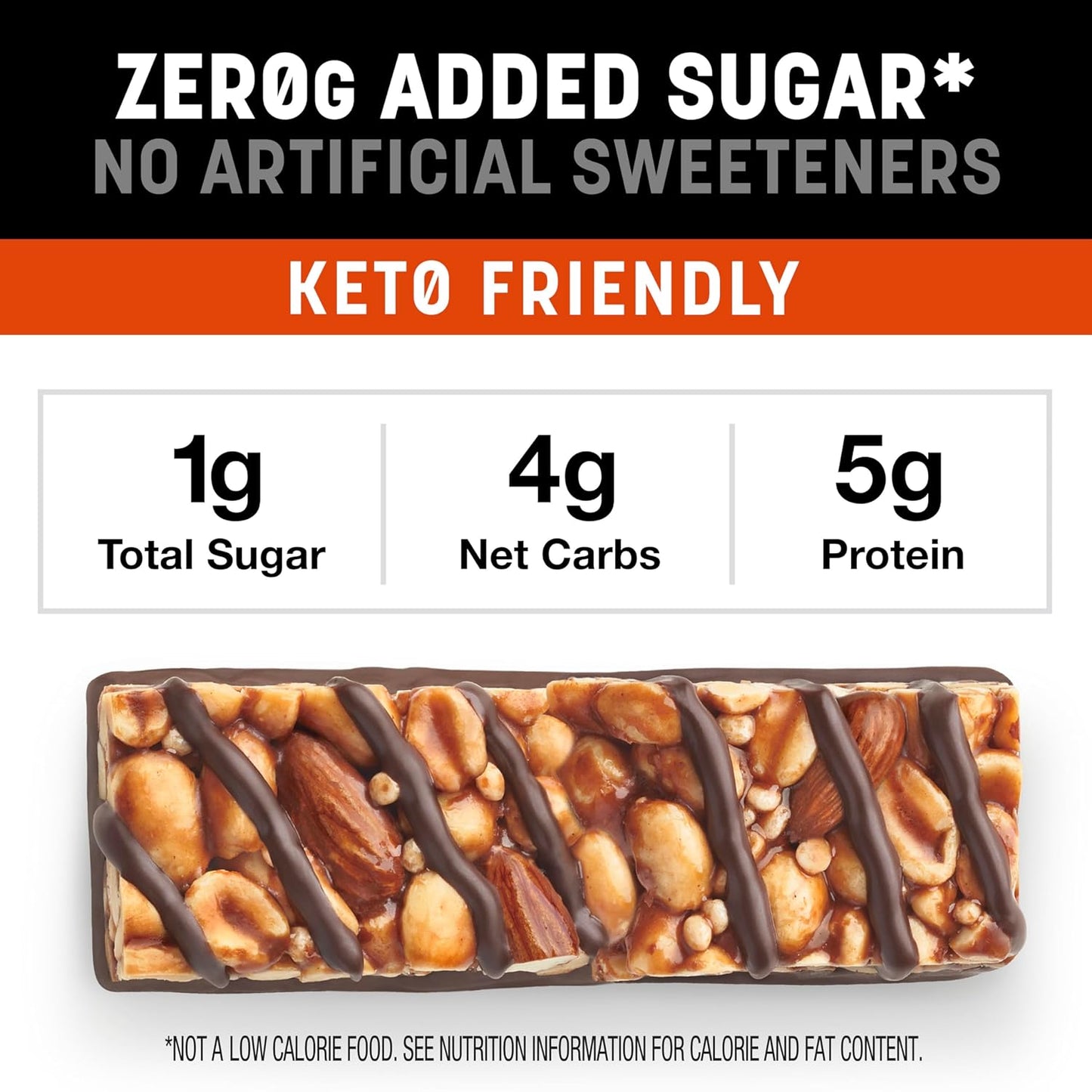 Kind Zero Added Sugar Bars Peanut Butter Dark Chocolate, 5 Count