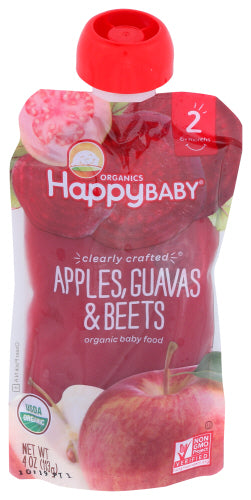 Happy Baby Apple Guava and Beet Baby Food, 4 oz