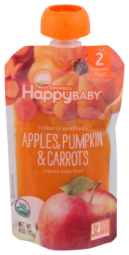 Happy Baby Apple Pumpkin and Carrot Baby Food, 4 oz