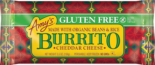 Amy's Organic Gluten Free Cheddar Cheese Burrito with Beans and Rice, 5.5 oz