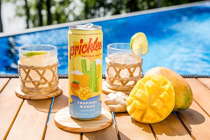 Pricklee Cactus Water Tropical Mango + Ginger, 12 oz