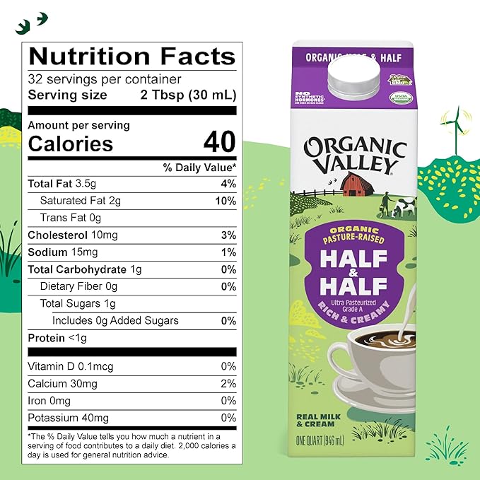 Organic Valley Organic Half & Half, 32 oz
