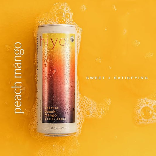 Hiyo Organic Peach Mango Functional Seltzer 4 pk, 12 oz