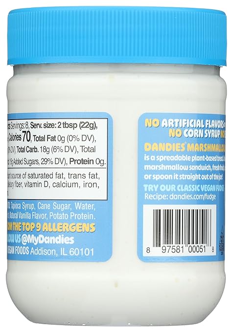 Dandies Vegan Marshmallow Cream, 6.3 oz