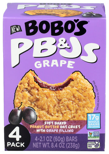 Bobo's Oat Bars Grape PB&Js, 8.4 oz