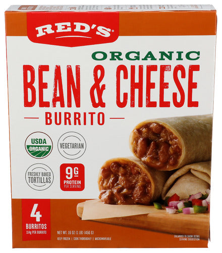 Red's Organic Bean and Cheese Burrito, 4 Count