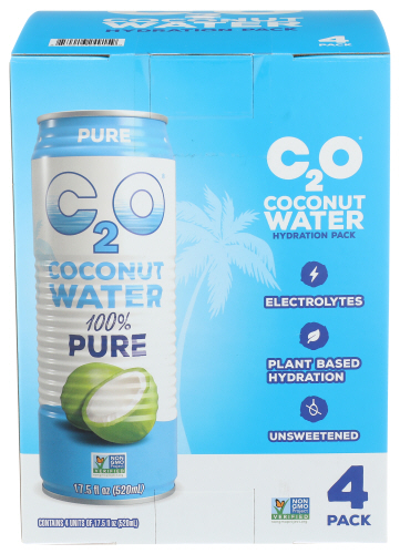 C2O  Water Coconut, 4 Count