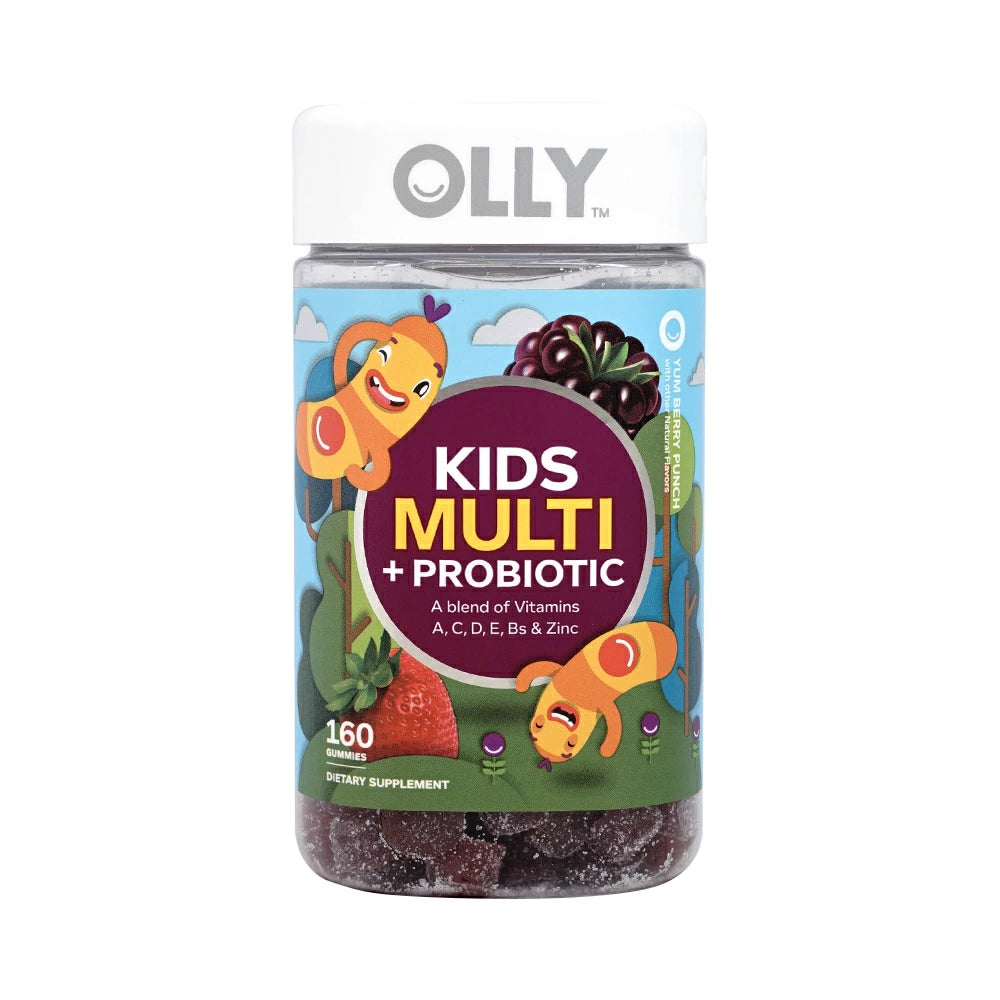 OLLY Kids Multivitamin + Probiotic Gummy, Berry, 160 ct