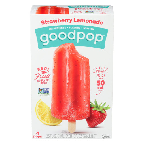 Goodpop Strawberry Lemonade Popsicles, 4 Count