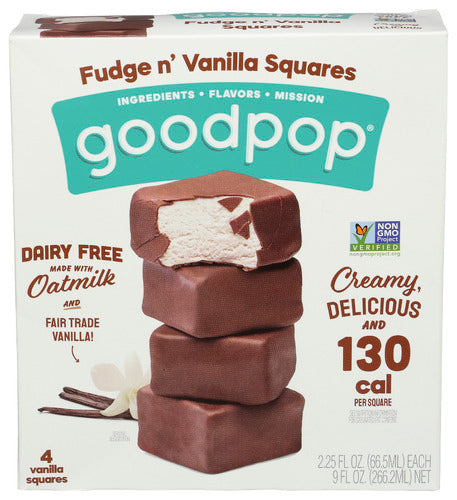 Goodpop Fudge N Vanilla Squares, 9 oz