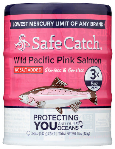 Safe Catch Wild Pacific Pink Salmon 3 Cans 15oz