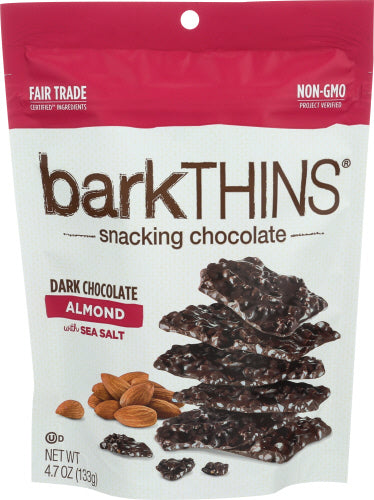 Barkthins Dark Chocolate Covered Almonds w/ Sea Salt Snacking Chocolate, 4.7 oz