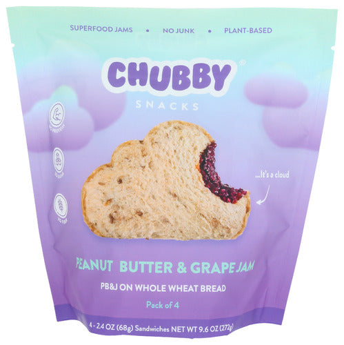 Chubby Snacks Peanut Butter & Grape Sandwich, 9.6oz