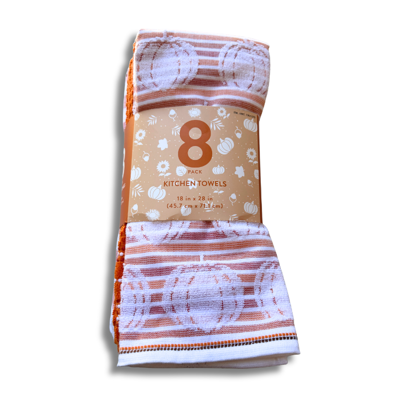 Fall and Halloween Kitchen Towels, 8 pack, 18 in x 28 in (multiple colors)