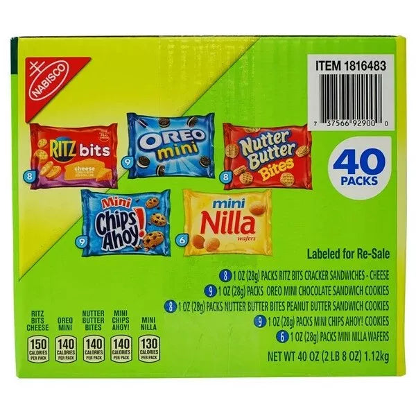 Nabisco Cookie & Cracker Variety Pack 40 Count, 1 oz