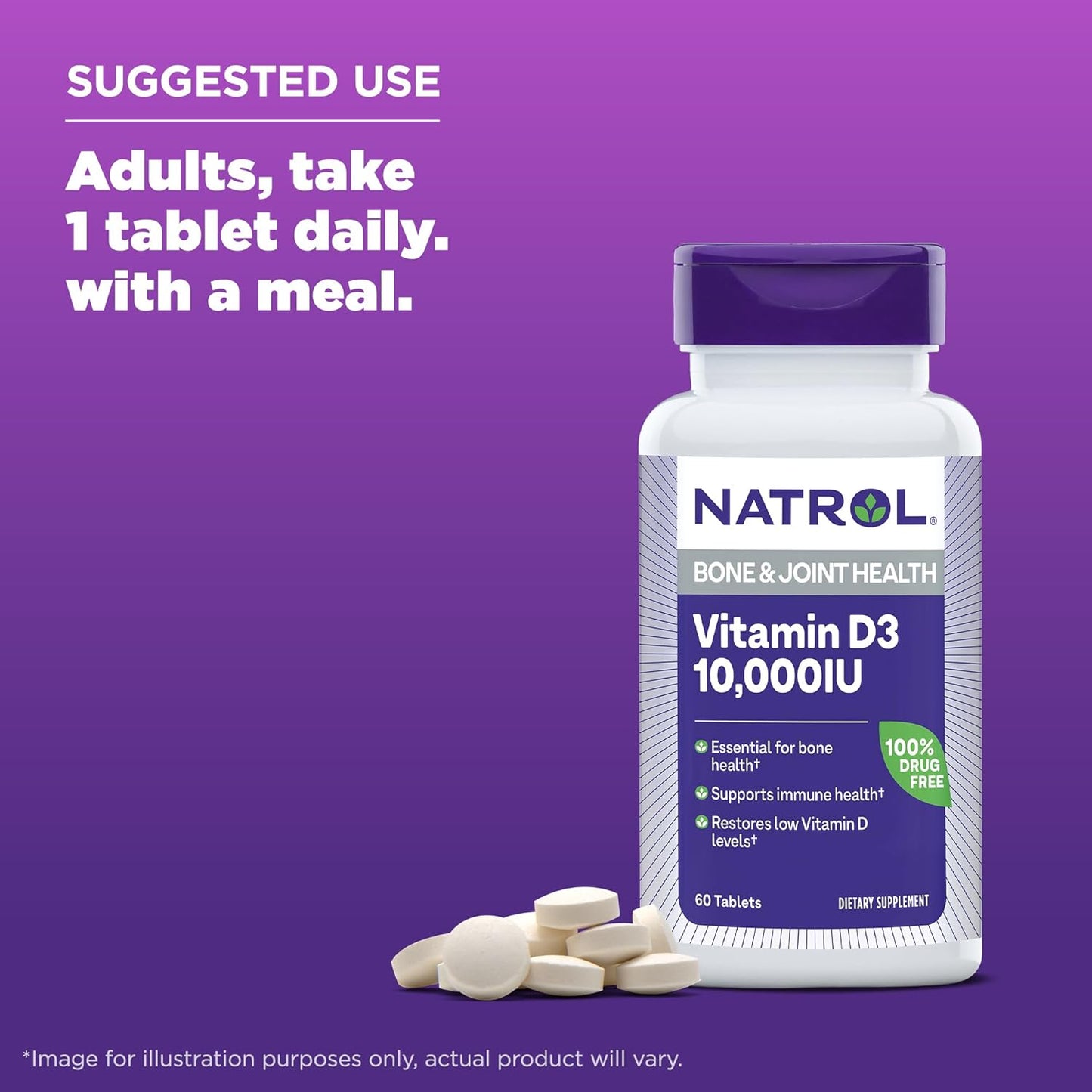 Natrol Vitamin D3 10,000 IU, 60 Count