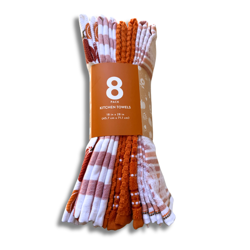 Fall and Halloween Kitchen Towels, 8 pack, 18 in x 28 in (multiple colors)