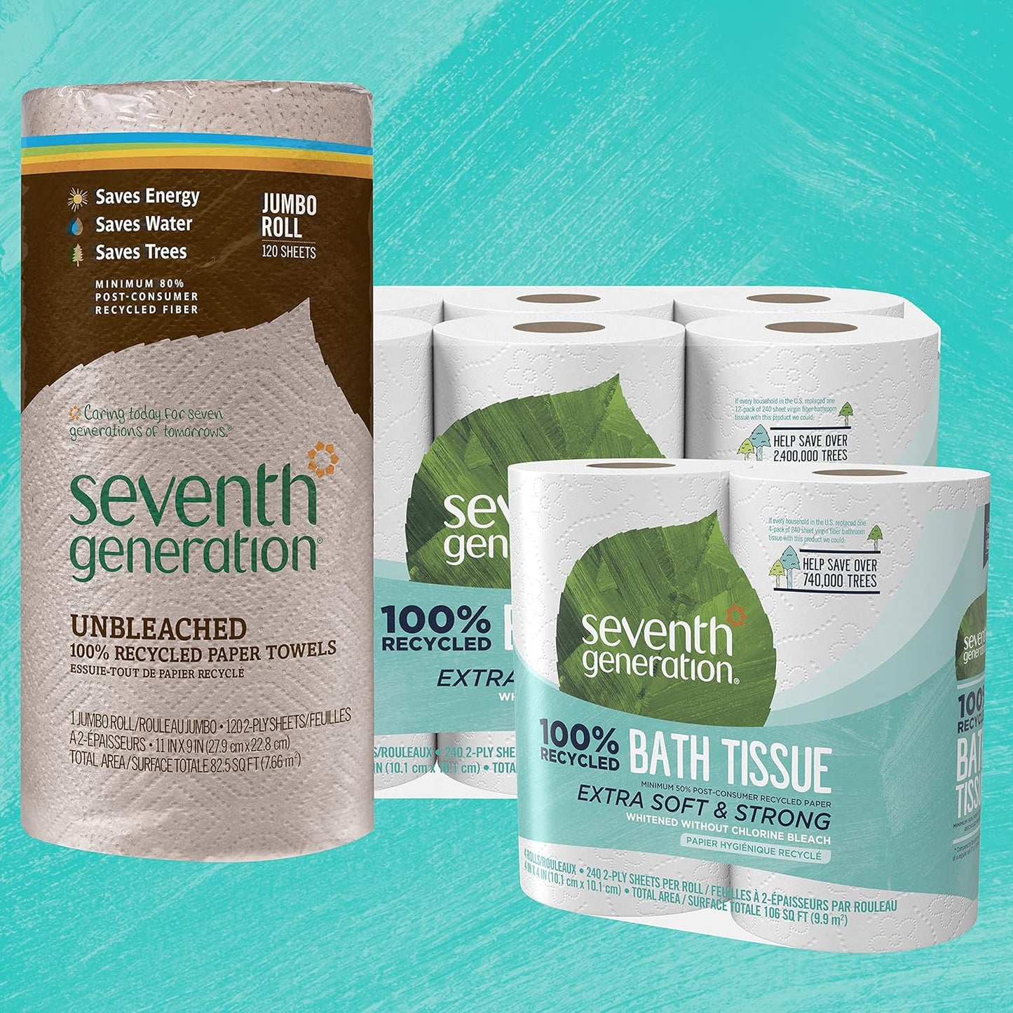 Seventh Generation Bath Tissue Toilet Paper, 4 Count