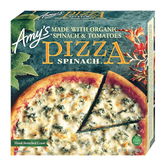 Amy's Frozen Pizza Spinach Pizza Made With Organic Spinach and Tomatoes, 14.0 oz