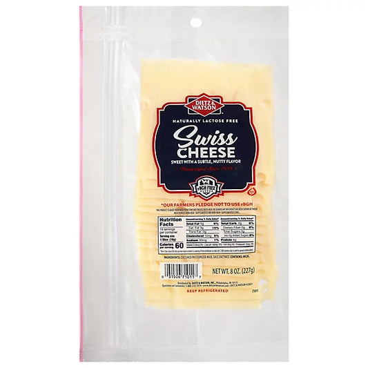 Dietz & Watson Cheese Swiss Pre Sliced - 8 Oz