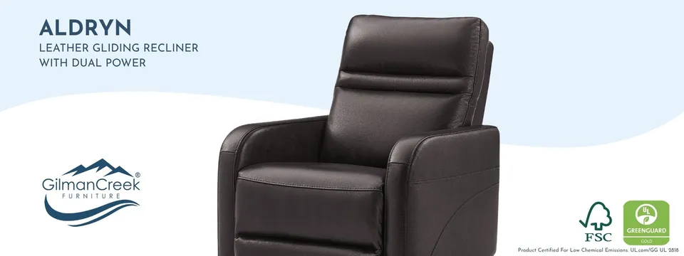 Gilman Creek Aldryn Leather Gliding Power Recliner with Power Headrest*